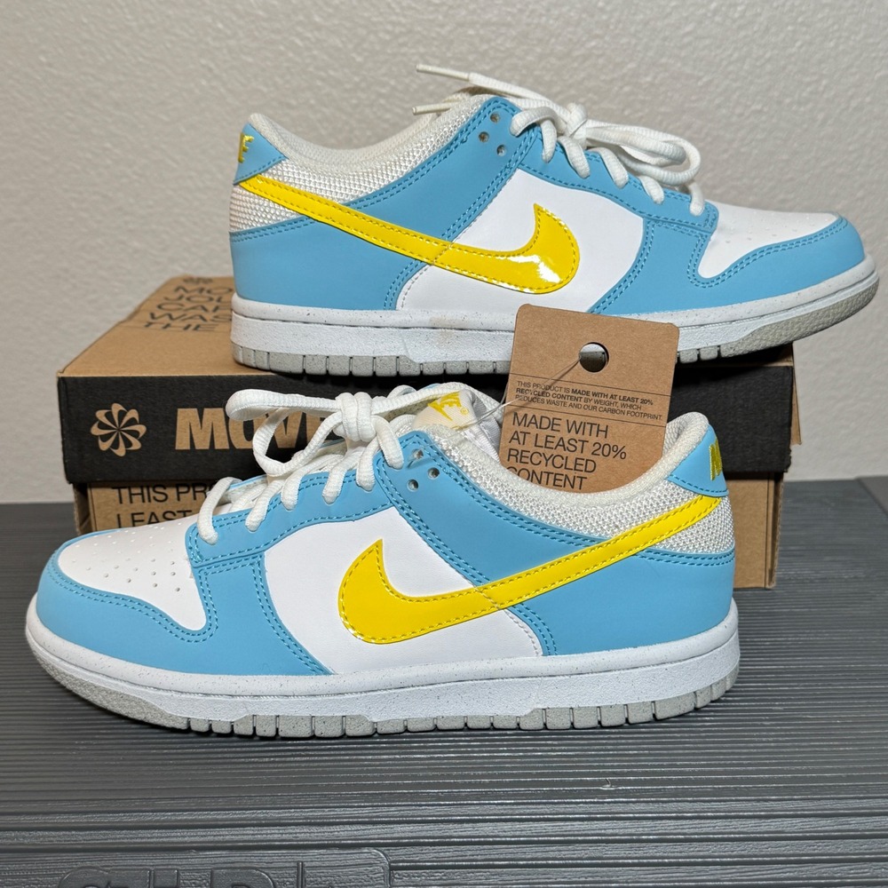 Nike Dunk Low GS Light Blue Yellow White 4.5Y NWB (Retail $90)